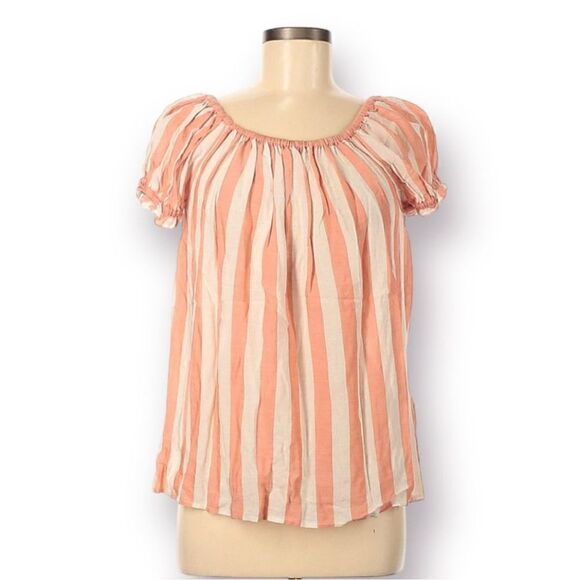 MAX STUDIO STRIPED TOP OFF THE SHOULDER ELASTICATED NECKLINE WOMENS SIZE M - Picture 1 of 6
